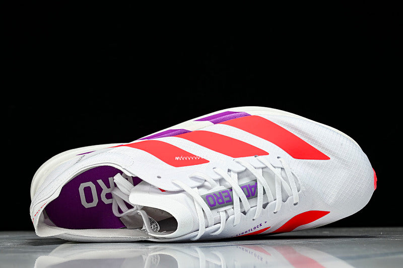 KZ9020 ADIZERO ADIOS PRO 4 FOOTWEAR WHITE/LUCID RED/SHOCK PURPLE