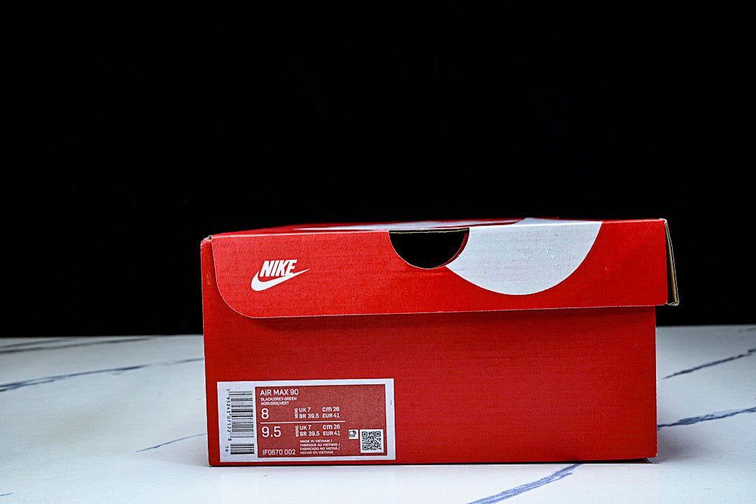 IF0670-002 AIR MAX 90 RETRO AIR CUSHIONED RUNNING SHOES BLACK/ANTHRACITE/SKY BLUE
