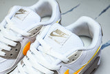 DM0029-119 AIR MAX 90 RETRO AIR CUSHIONED RUNNING SHOES LIGHT GRAY/WHITE/ORANGE