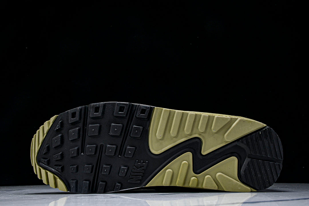 DM0029-011 AIR MAX 90 RETRO AIR CUSHIONED RUNNING SHOES BLACK/WHITE/TEA GREEN