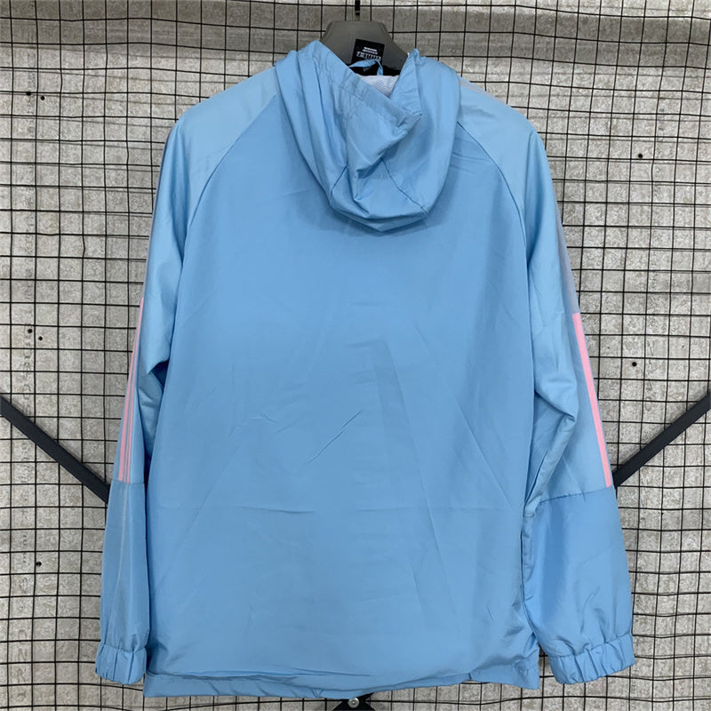 Argentina Light Blue Hooded Windbreaker