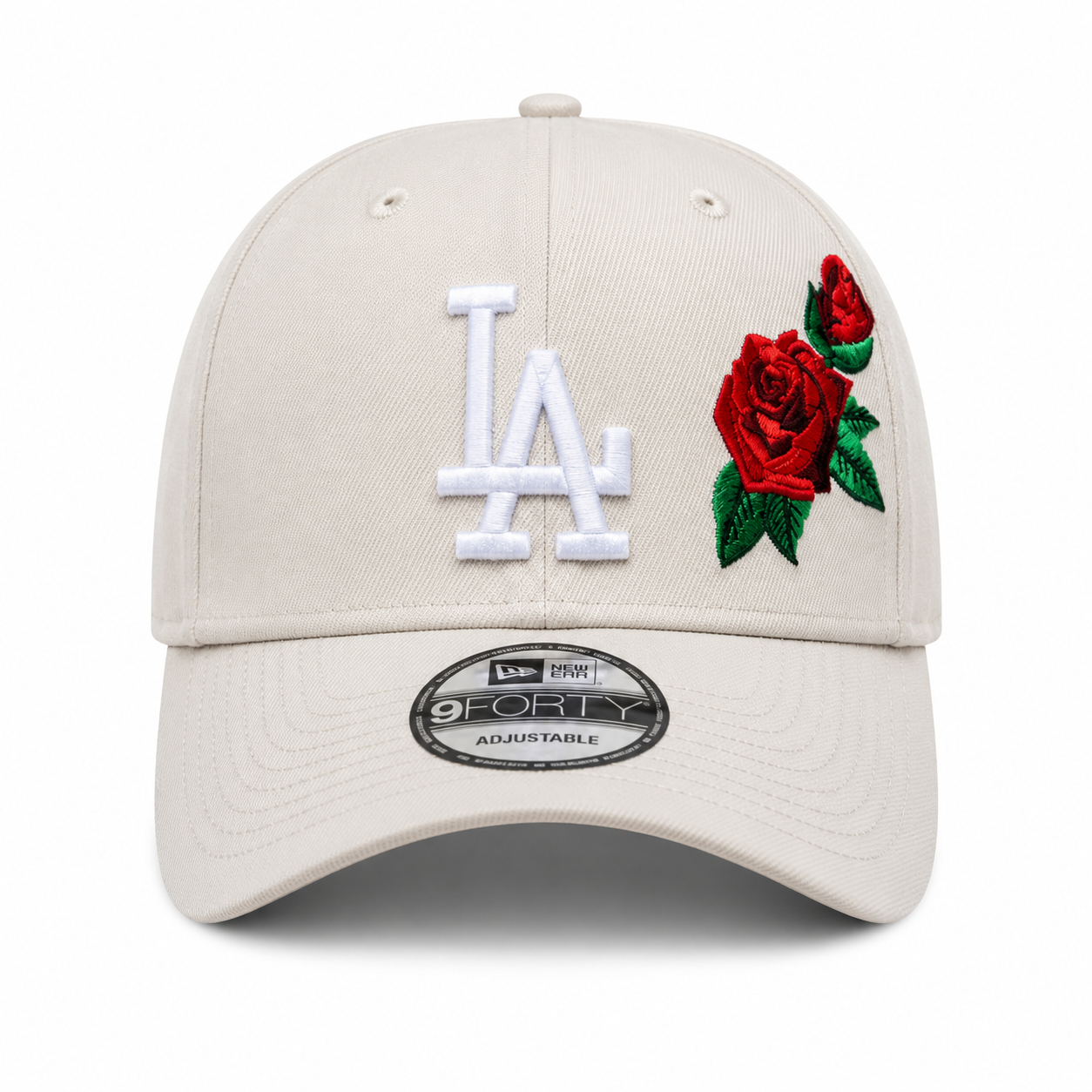 New Era Los Angeles Dodgers 9FORTY Rose Custom Cap in Stone/Off-White