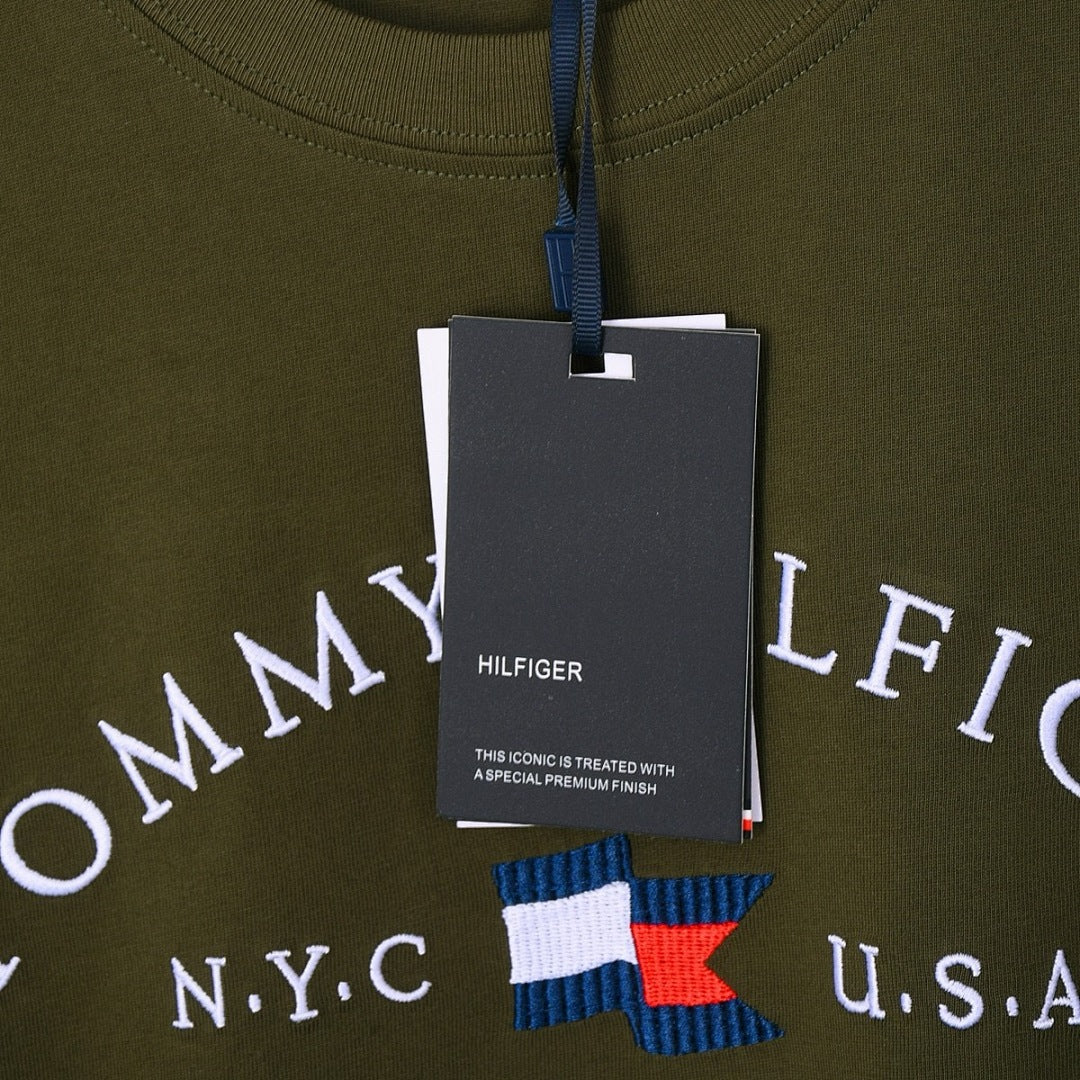 TommyTOMMYEmbroideryCrew NeckShort Sleeve T-Shirt
