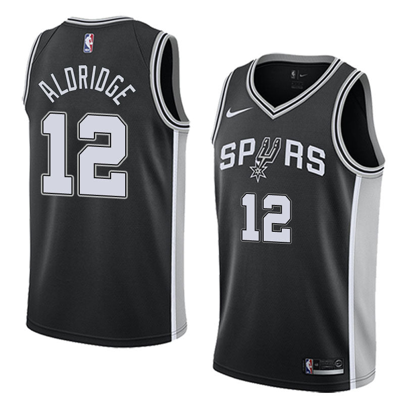 Spurs black 12 aloridge jersey