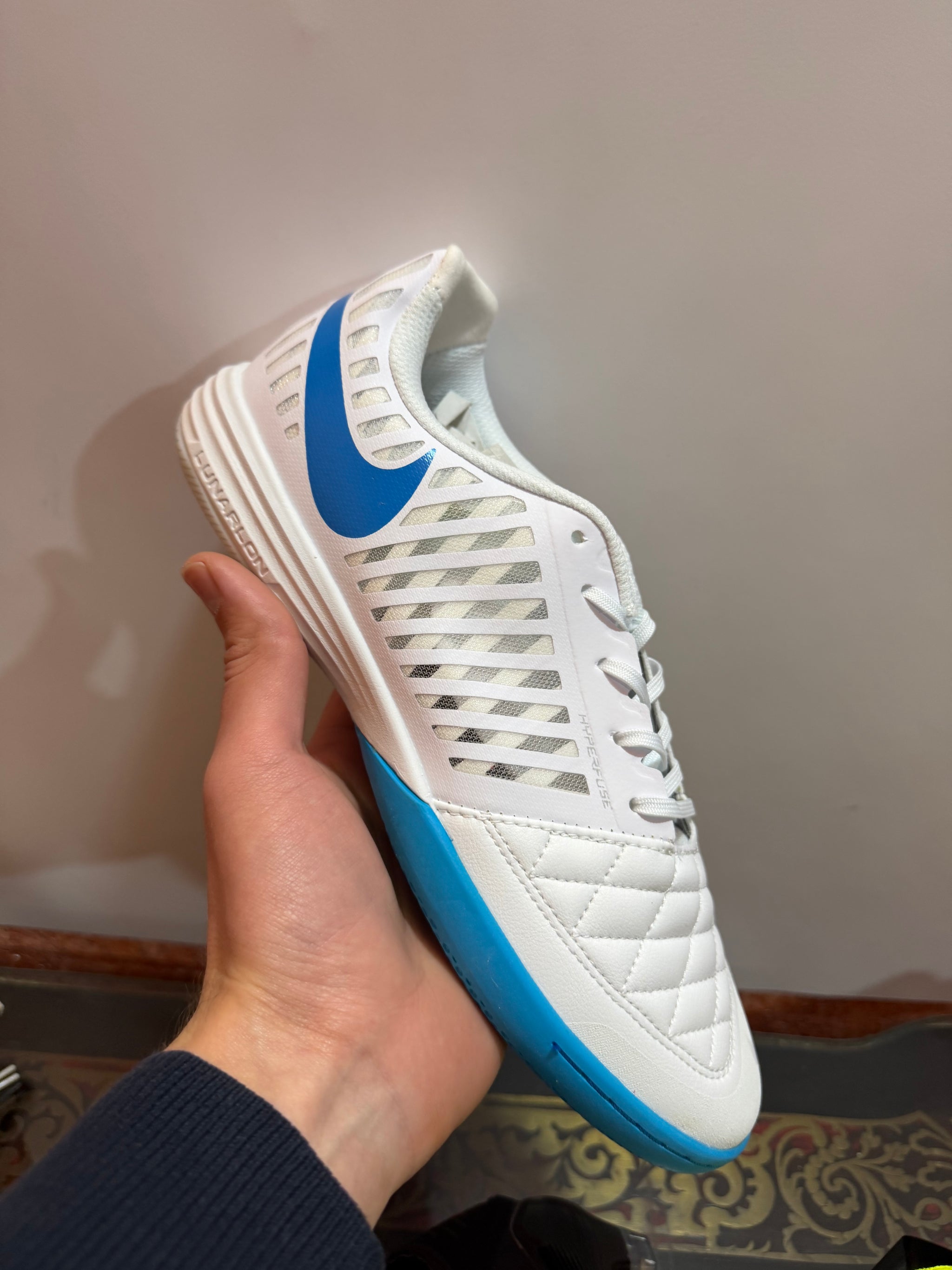 Nike lunar gato white/blue futsal