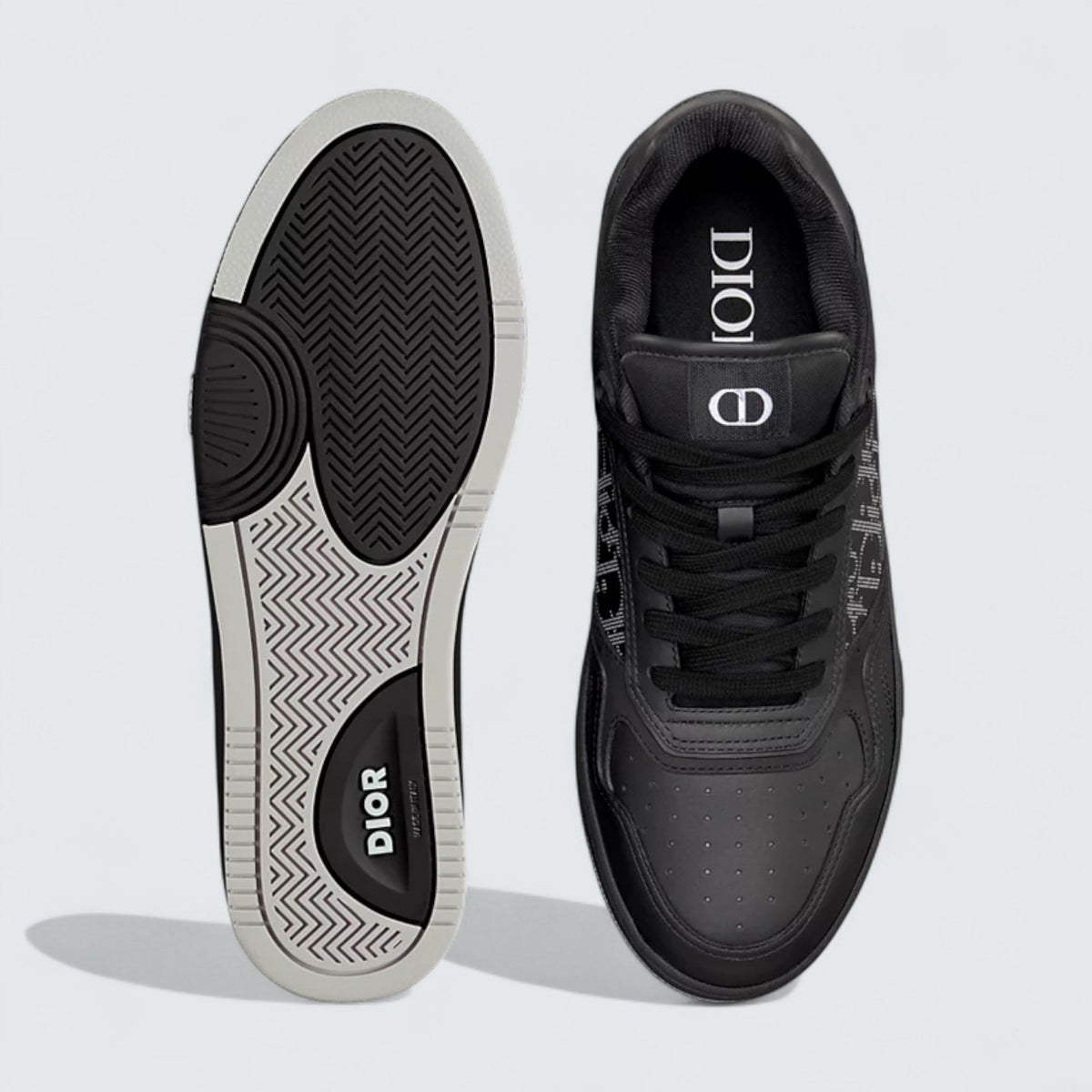 B27 Uptown Low-Top Sneaker ’Black Smooth Calfskin, Black Suede and Black Dior Oblique Galaxy Leather’