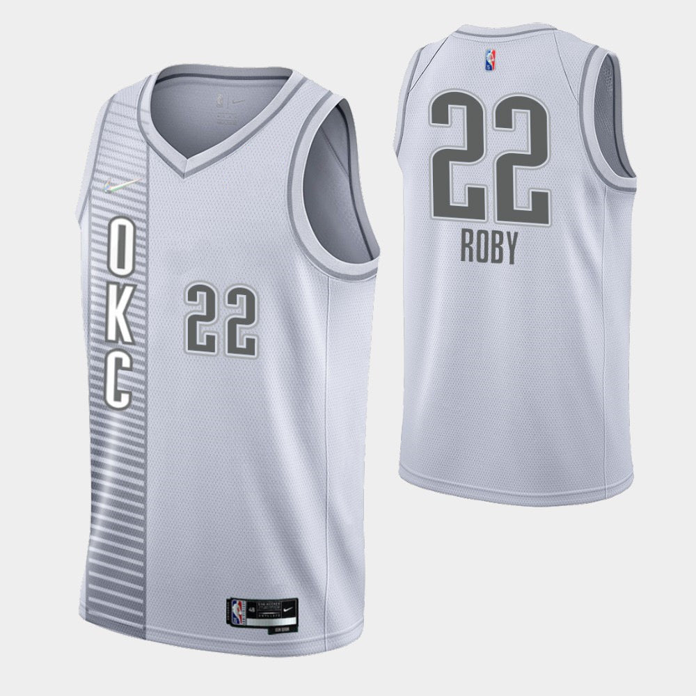 OKC white 22 roby jersey