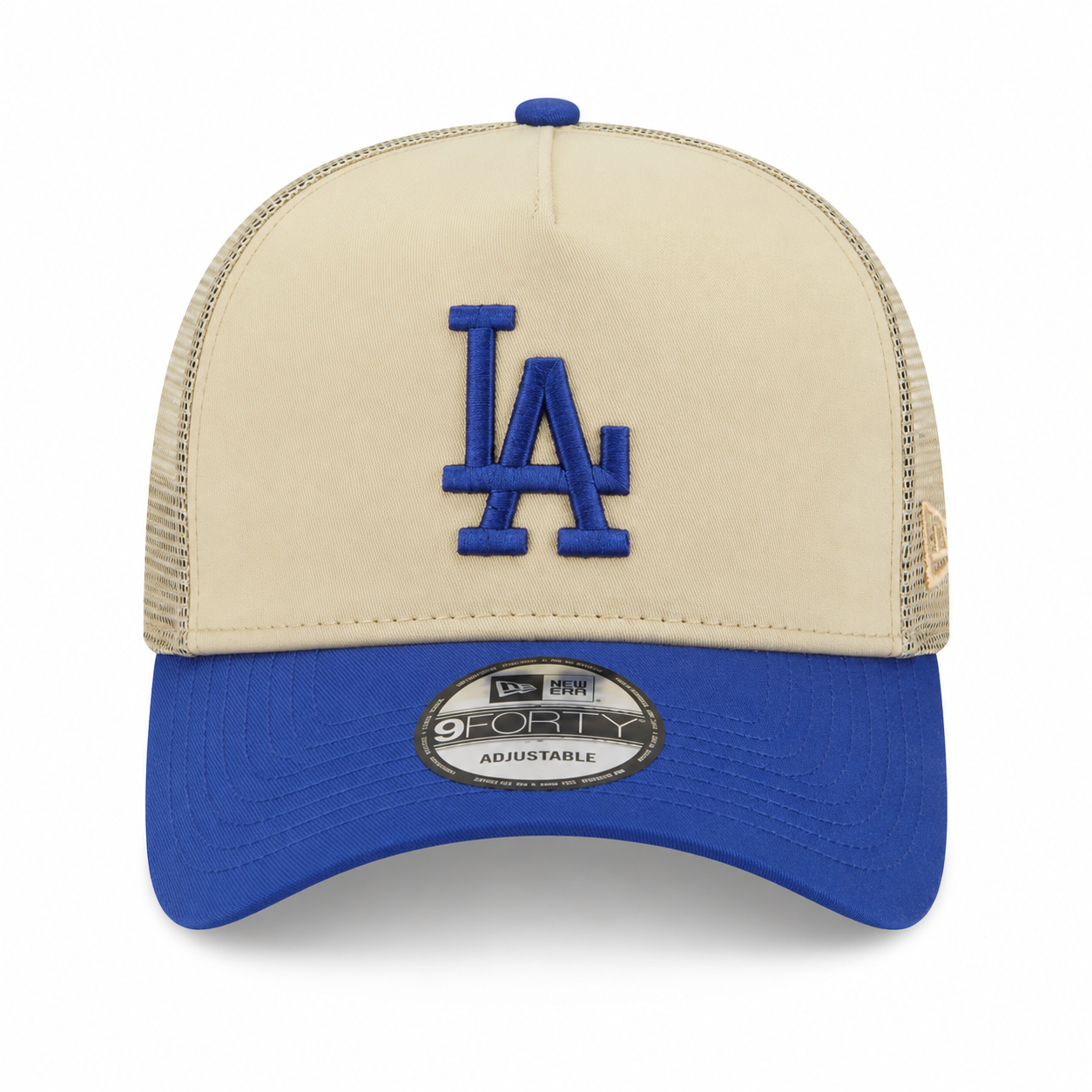 New Era 9FORTY A-Frame Trucker Los Angeles Dodgers "Beige/Blue Two-Tone" Snapback Cap