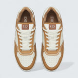 B27 Uptown Low-Top Sneaker ’Cognac and White Grained Calfskin with White Dior Gravity Leather’