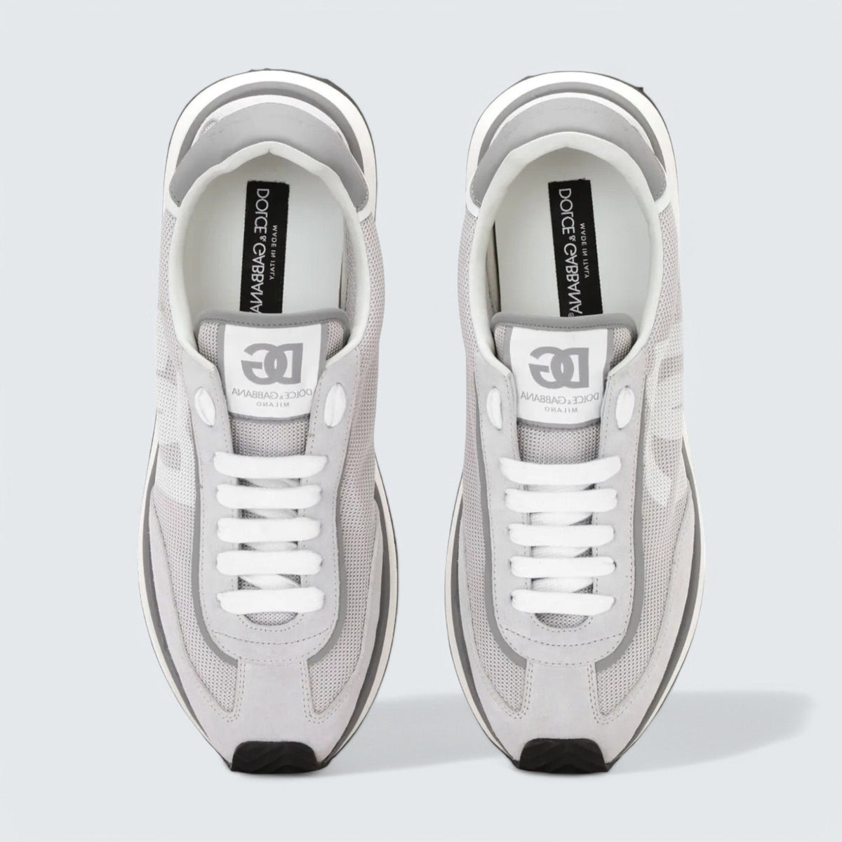 D&G Cushion Mixed-Material Sneakers 'Grey/White'