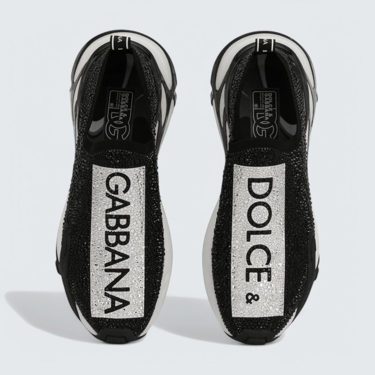 D&G Fast Rhinestone-Embellished Sneakers 'Black/White'