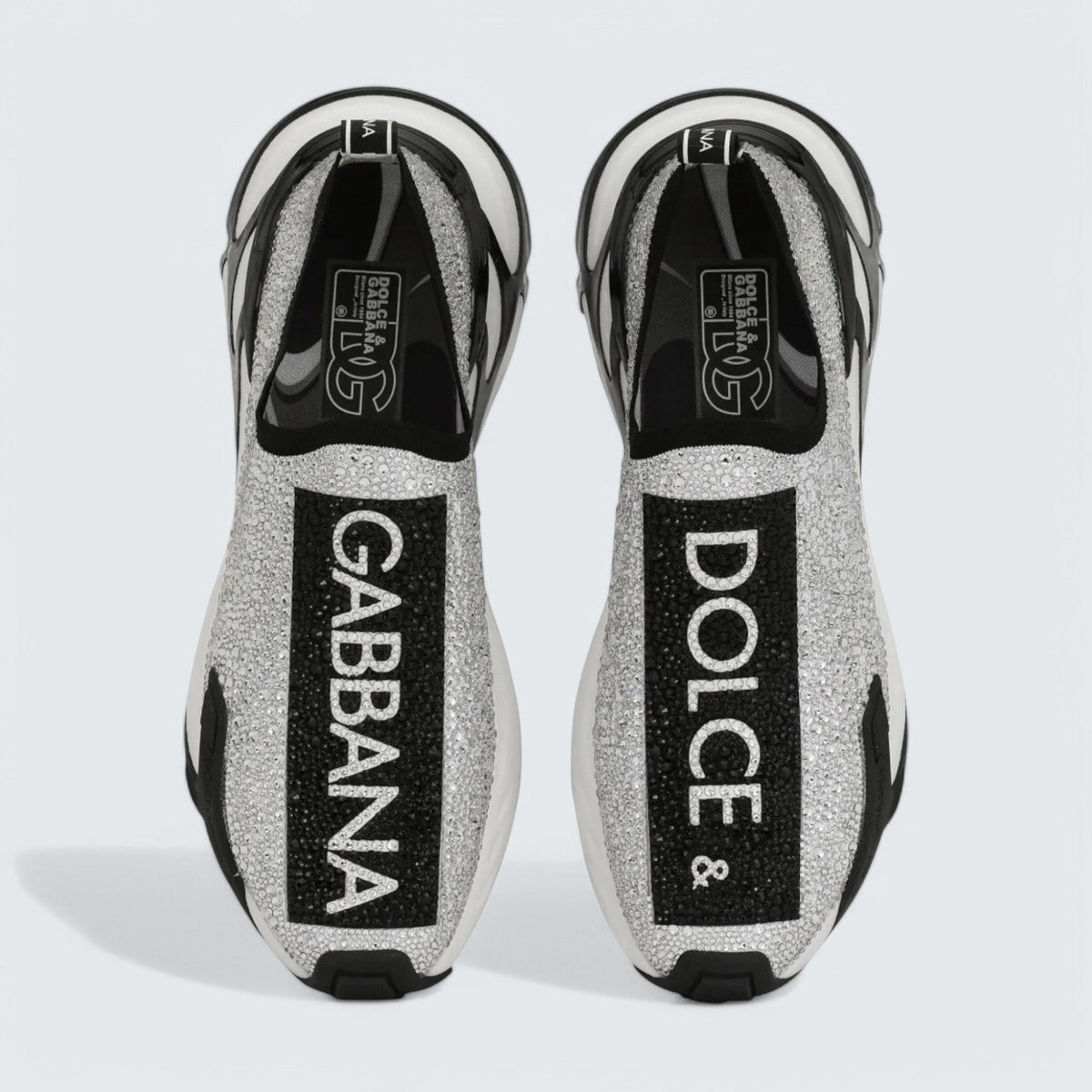 D&G Fast Rhinestone-Embellished Sneakers 'Off-White/Black'