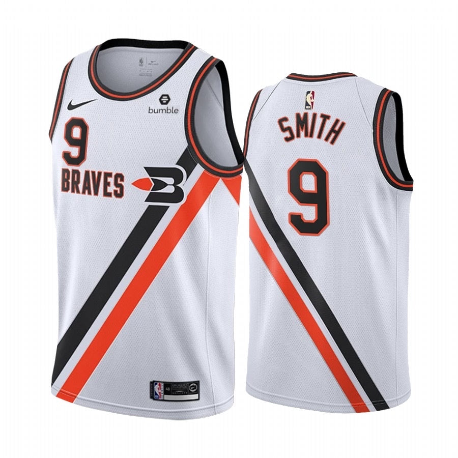 Braves white/red 9 smith jersey