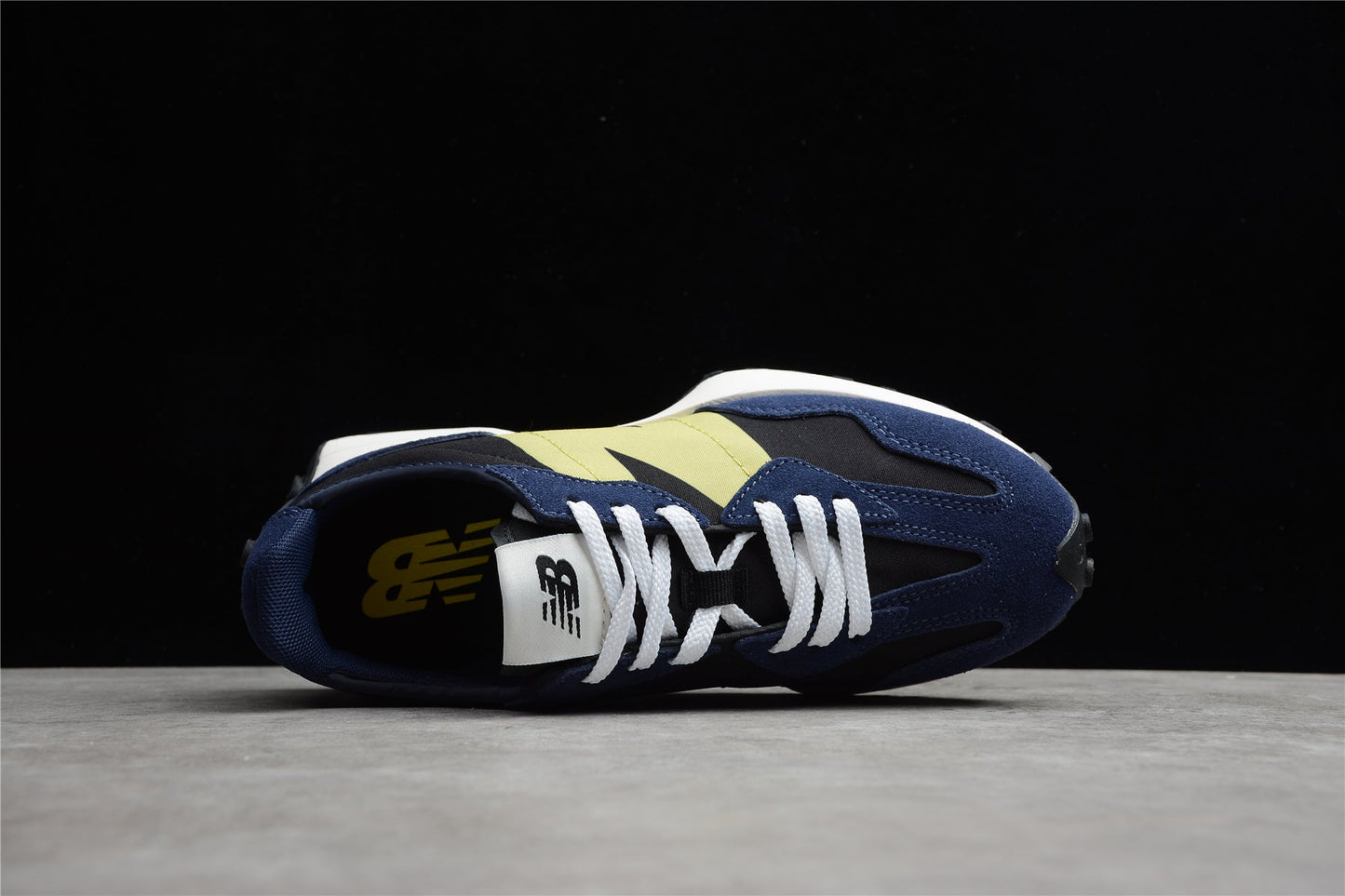 New Balance NB237 series fashion retro casual shoes navy blue yellow