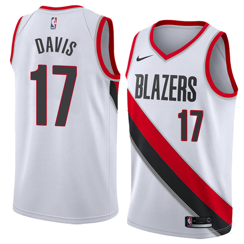 Blazers white 17 davis jersey