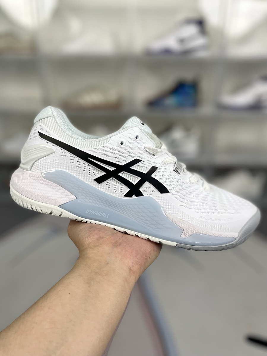 Asics Gel Resolution 9 White Black Men's Comfort Shoes ST