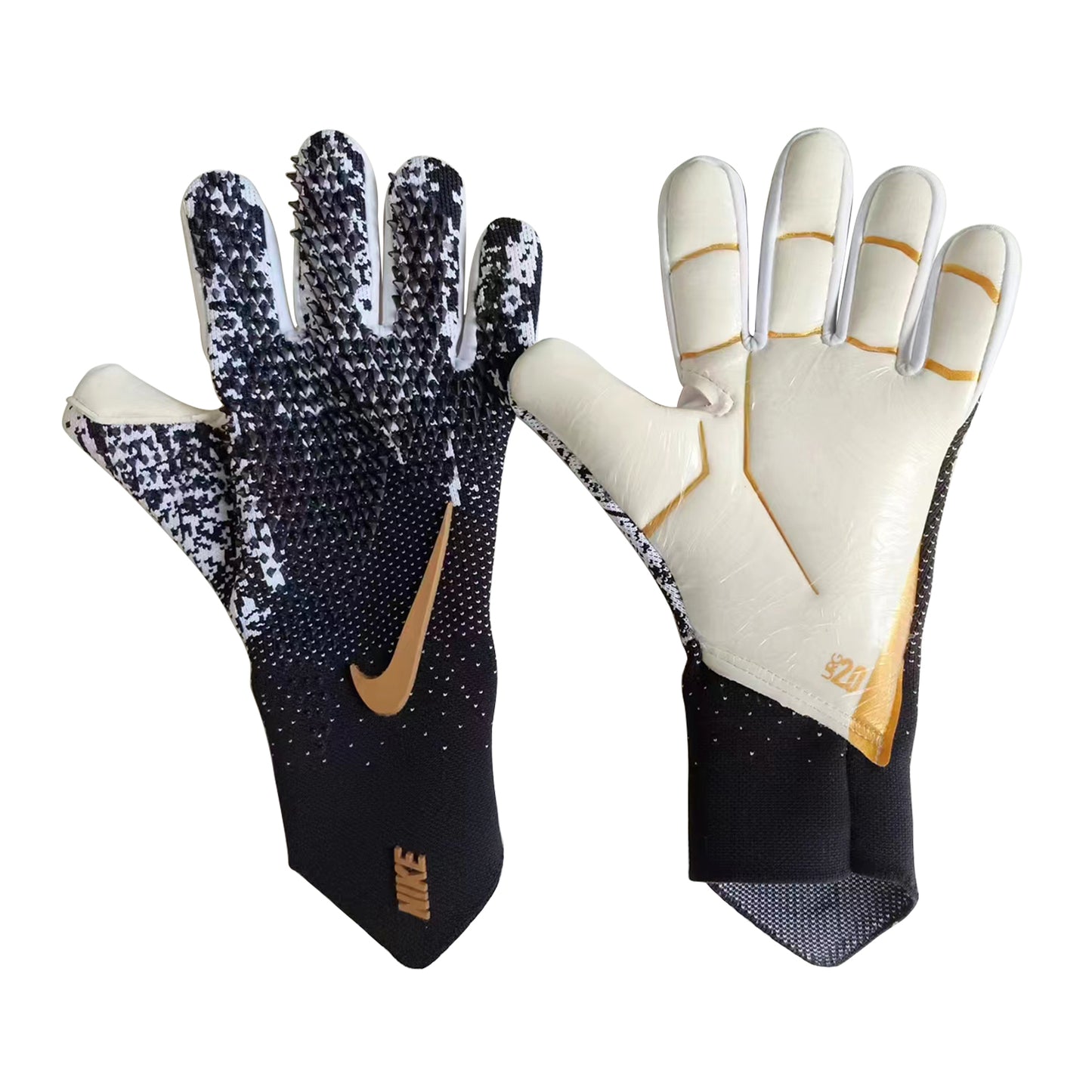 nike gloves black and white