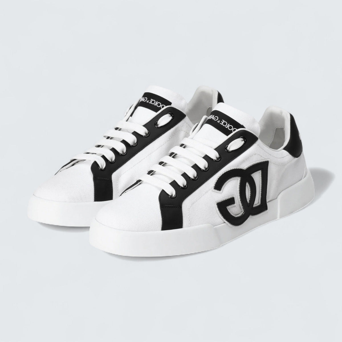 D&G Portofino Light Strobel Sneakers In Canvas And Calfskin