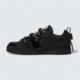 D&G Portofino Sneakers in Calfskin and Patent Leather 'Black'
