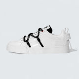 D&G Portofino Sneakers in Calfskin and Patent Leather 'White'