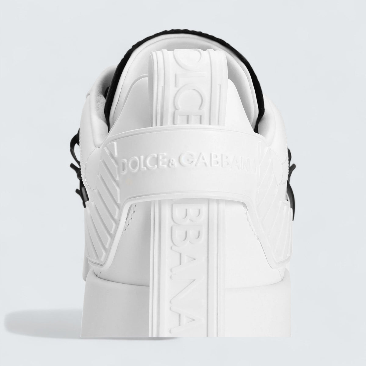 D&G Portofino Sneakers in Calfskin and Patent Leather 'White'