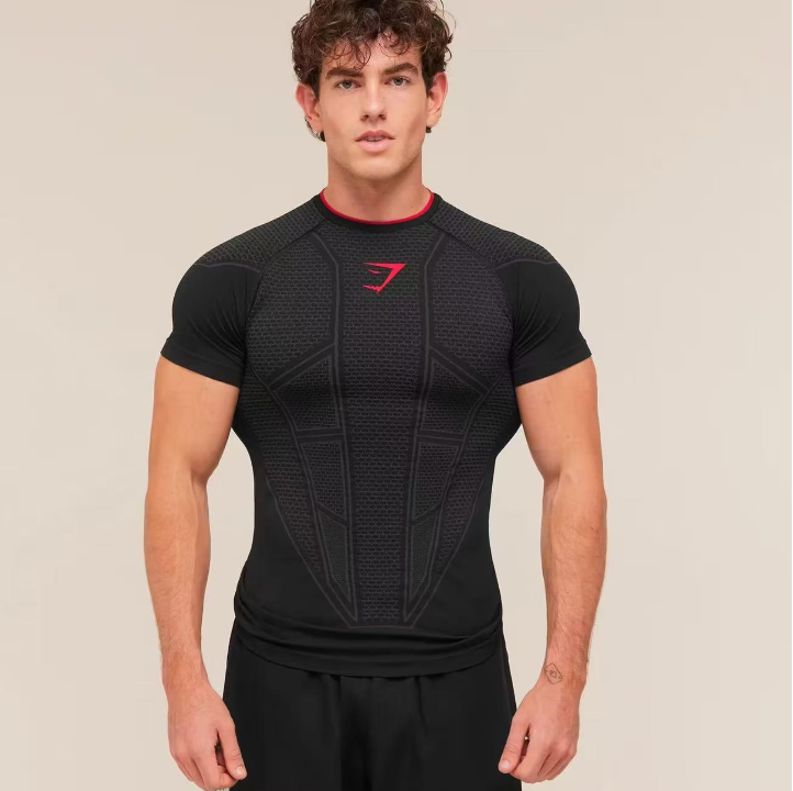 Gymshark Onyx V1 T-Shirt – Black / Onyx Grey / Brand Blue