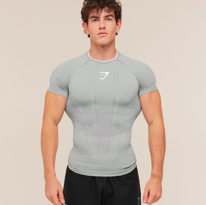 Gymshark Onyx V1 T-Shirt – Black / Onyx Grey / Brand Blue