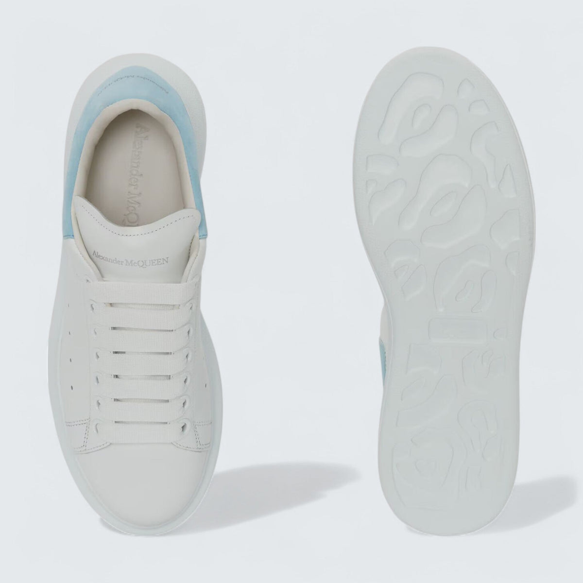 Oversized Sneaker in White Powder Blue
