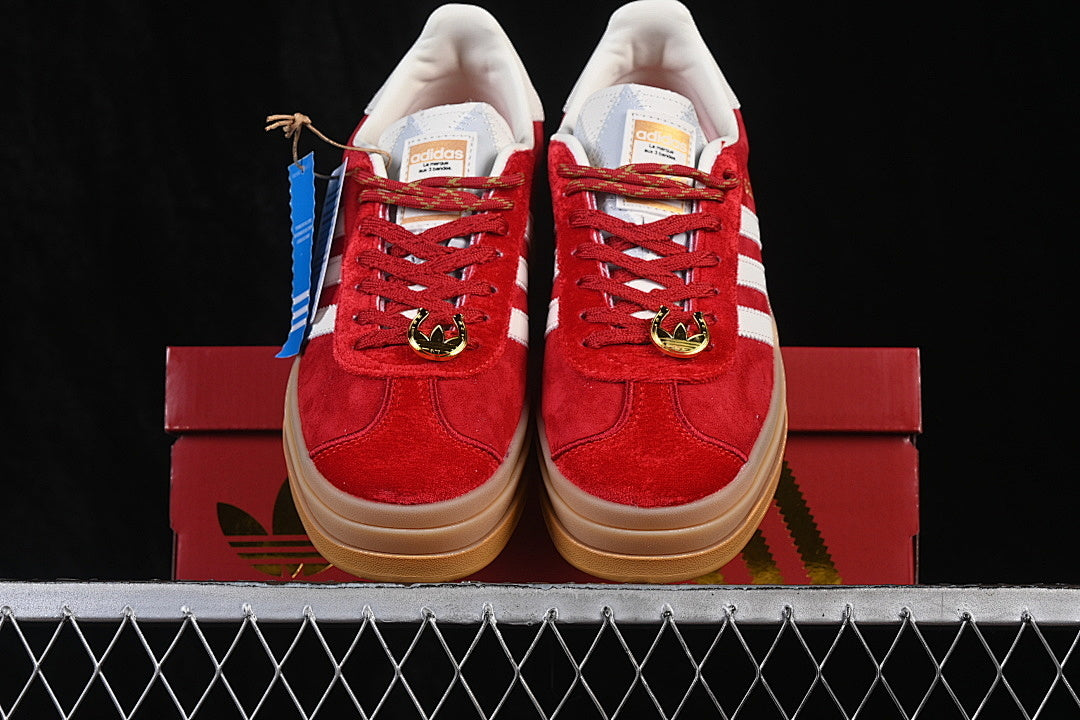 ORIGINALS GAZELLE BOLD CASUAL SNEAKERS RED/WHITE/BROWN