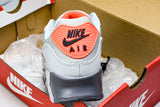 DC4466-001 AIR MAX 90 TRENDY COUPLE LOW TOP AIR CUSHIONED CASUAL LIGHT GRAY/DARK GRAY/ORANGE
