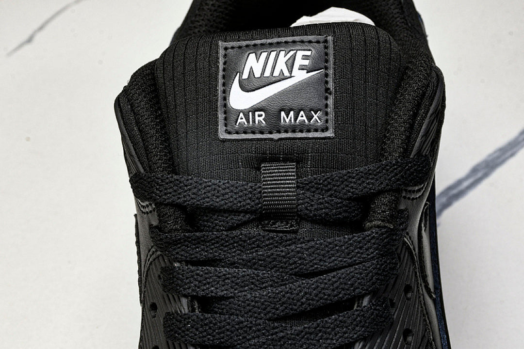 AJ1285-019 AIR MAX 90 RETRO AIR CUSHIONED RUNNING SHOES BLACK/INKINESS
