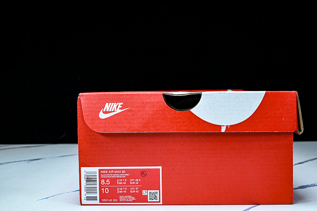 DR0145-002 AIR MAX 90 RETRO AIR CUSHIONED RUNNING SHOES BLACK/WHITE