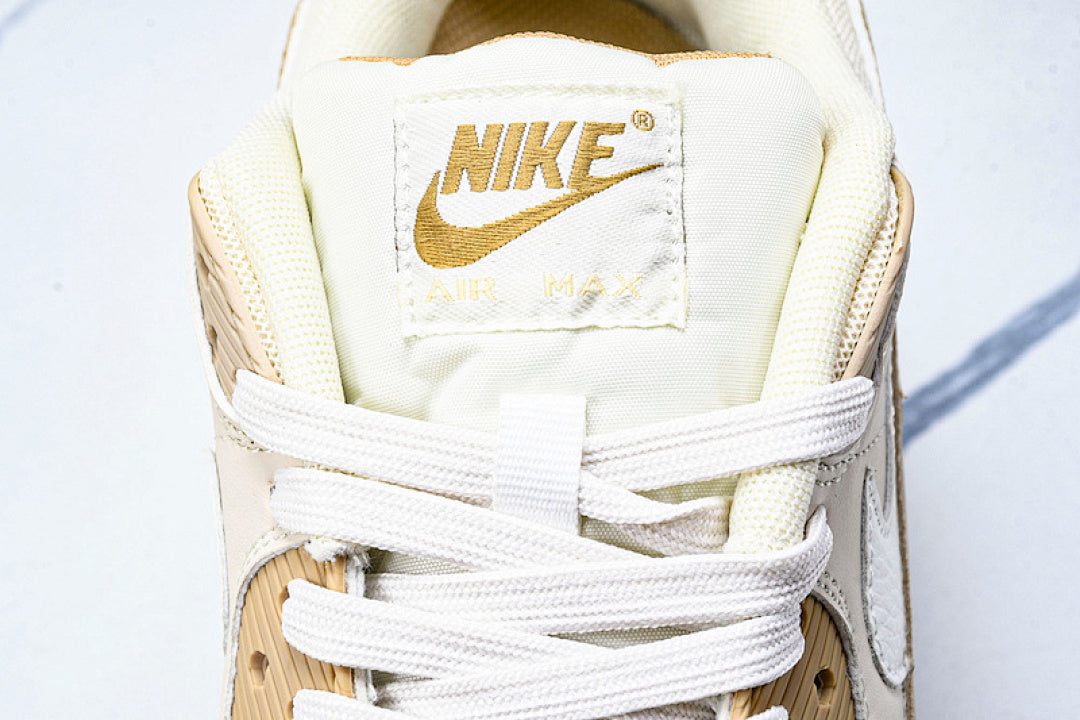 DH8010-004 AIR MAX 90 RETRO AIR CUSHIONED RUNNING SHOES BROWN POWDER/WHITE