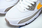DM0029-119 AIR MAX 90 RETRO AIR CUSHIONED RUNNING SHOES LIGHT GRAY/WHITE/ORANGE