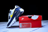 AJ1285-101 AIR MAX 90 RETRO AIR CUSHIONED RUNNING SHOES BLACK/WHITE/LIGHT GRAY/YELLOW