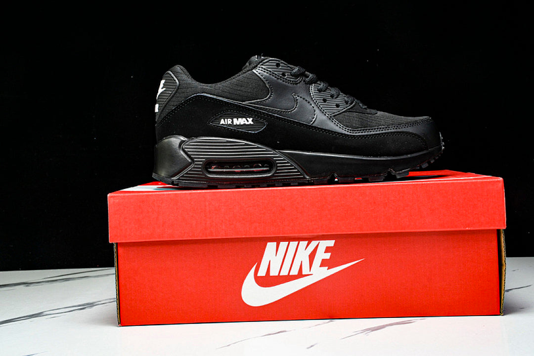 AJ1285-019 AIR MAX 90 RETRO AIR CUSHIONED RUNNING SHOES BLACK/INKINESS