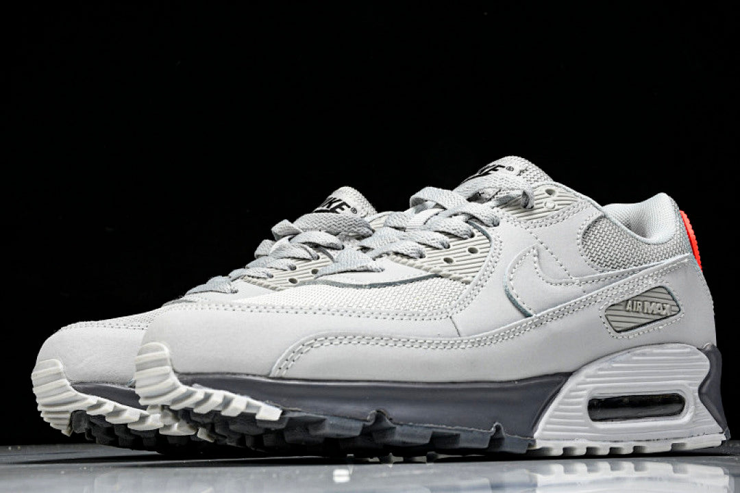 DC4466-001 AIR MAX 90 TRENDY COUPLE LOW TOP AIR CUSHIONED CASUAL LIGHT GRAY/DARK GRAY/ORANGE