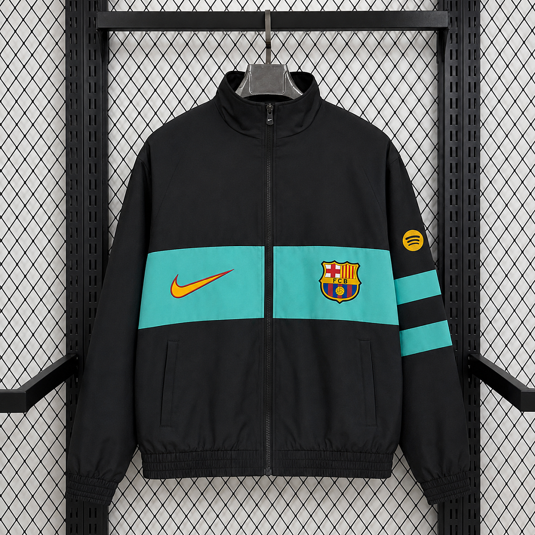 Barcelona Black & Teal Track Jacket