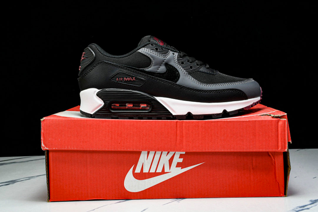 CH8490-001 AIR MAX 90 TRENDY COUPLE LOW TOP AIR CUSHIONED CASUAL BLACK/DARK GRAY/WHITE