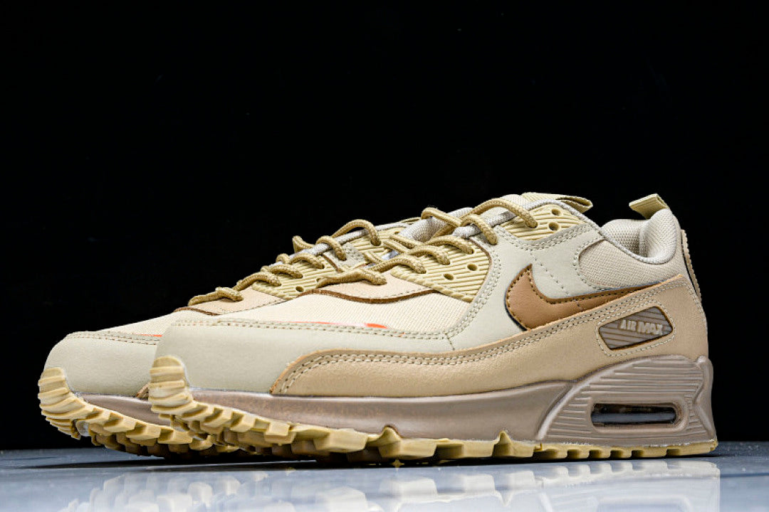 CQ7743-200 AIR MAX 90 TRENDY COUPLE LOW TOP AIR CUSHIONED CASUAL LIGHT WHEAT/BROWN/KHAKI