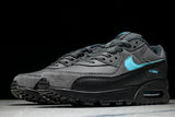 IF0670-002 AIR MAX 90 RETRO AIR CUSHIONED RUNNING SHOES BLACK/ANTHRACITE/SKY BLUE