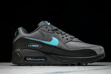 IF0670-002 AIR MAX 90 RETRO AIR CUSHIONED RUNNING SHOES BLACK/ANTHRACITE/SKY BLUE