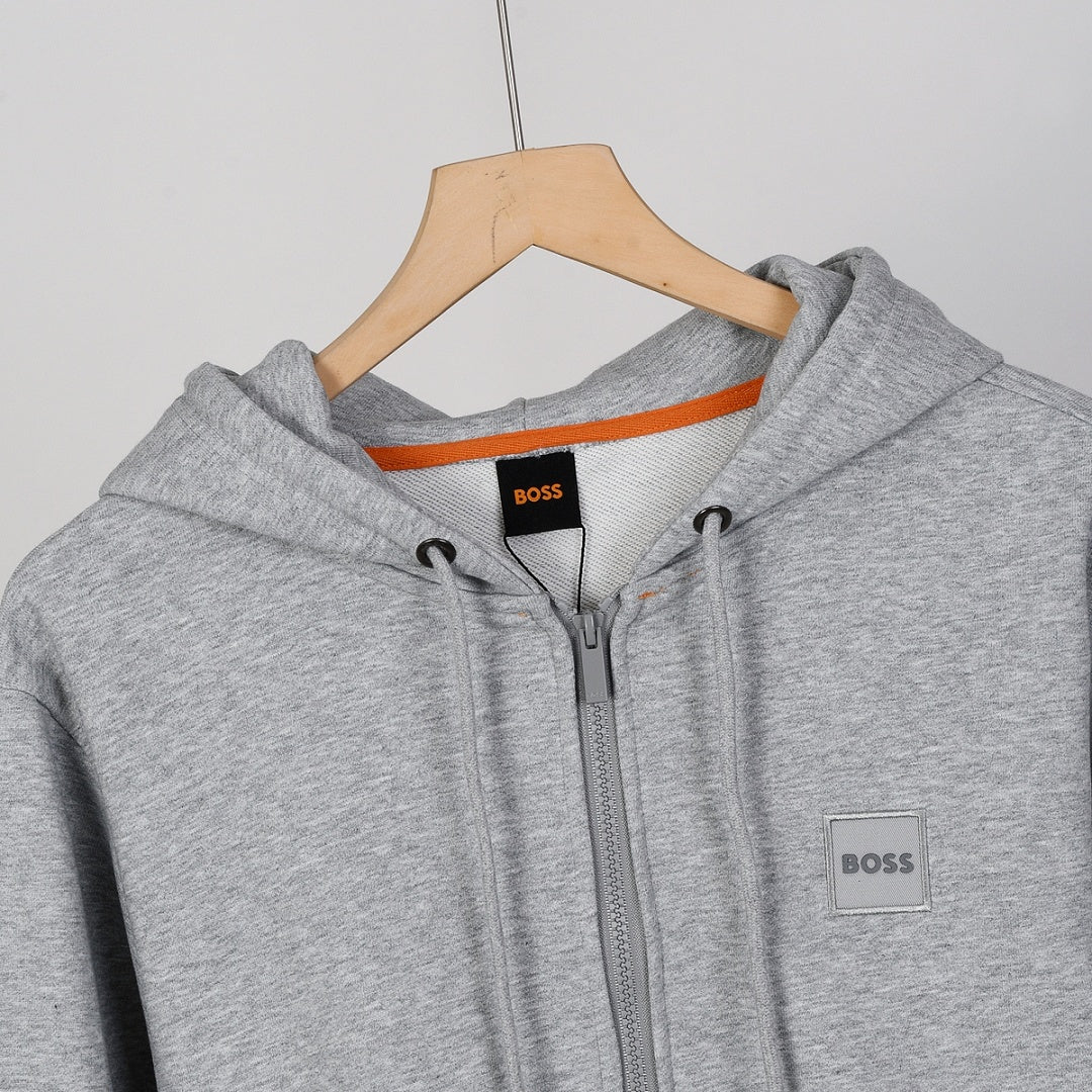 Boss Hooded Zip-Up Sweatshirt Jacket