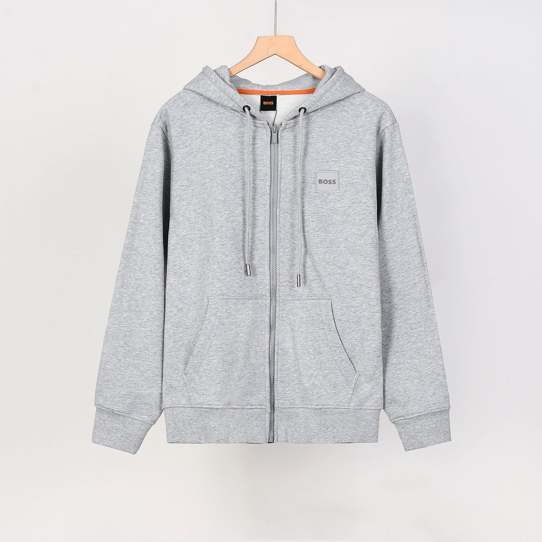 Boss Hooded Zip-Up Sweatshirt Jacket