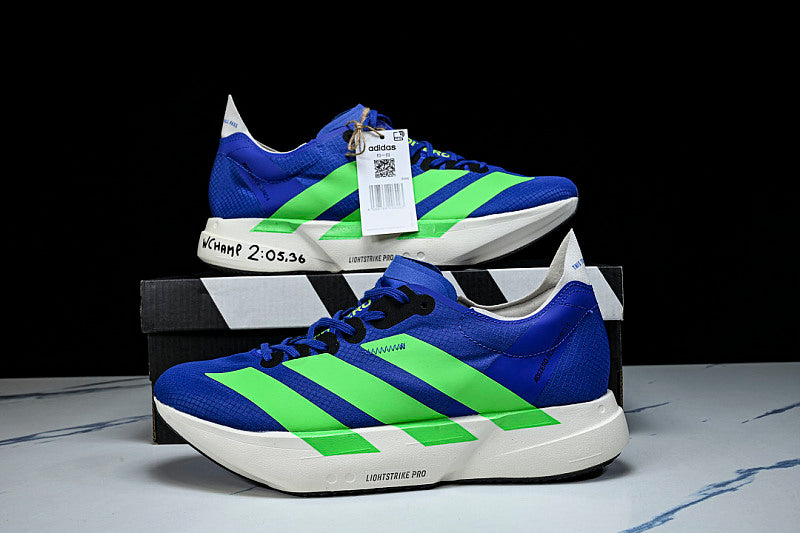 JP9271 ADIZERO ADIOS 4 M LOW-TOP RUNNING SHOES BLUE/GREEN