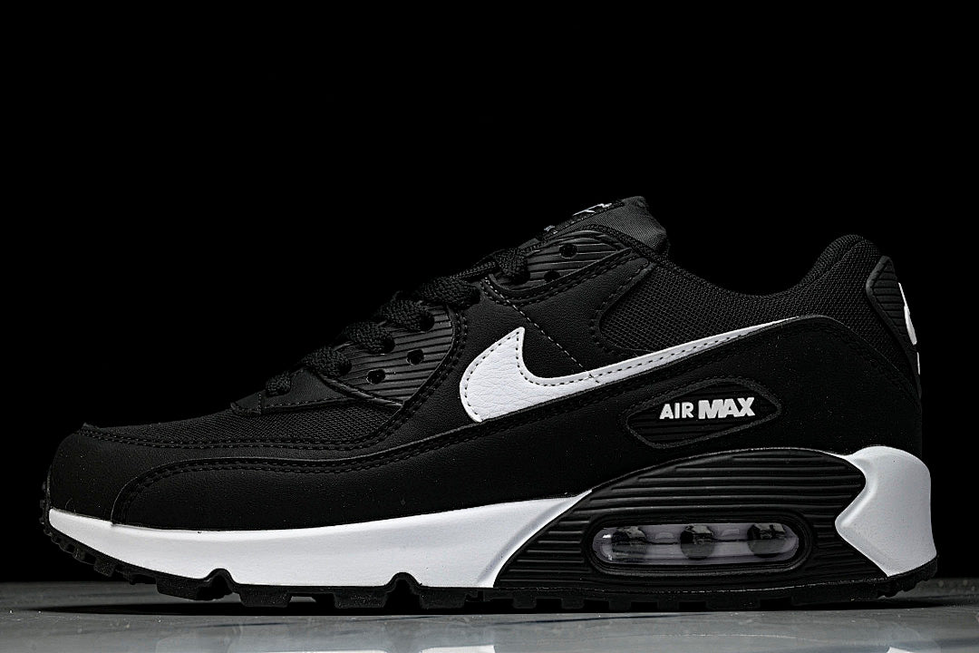 DH8010-002 AIR MAX 90 RETRO AIR CUSHIONED RUNNING SHOES BLACK/WHITE