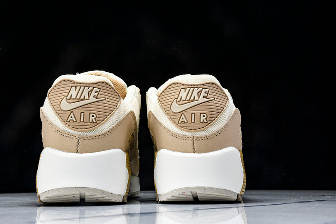 DH8010-004 AIR MAX 90 RETRO AIR CUSHIONED RUNNING SHOES BROWN POWDER/WHITE