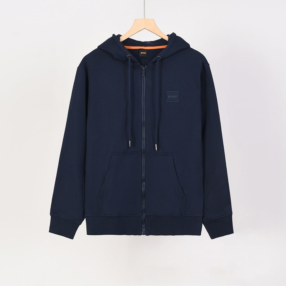 Boss Hooded Zip-Up Sweatshirt Jacket