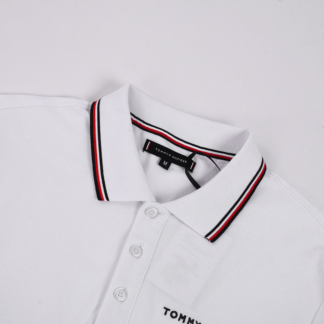 TommyEmbroideryLapel Long Sleeve Polo Shirt