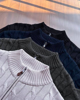 Ralph Lauren Cable-Knit Half-Zip Stand-Collar Sweater RL2502